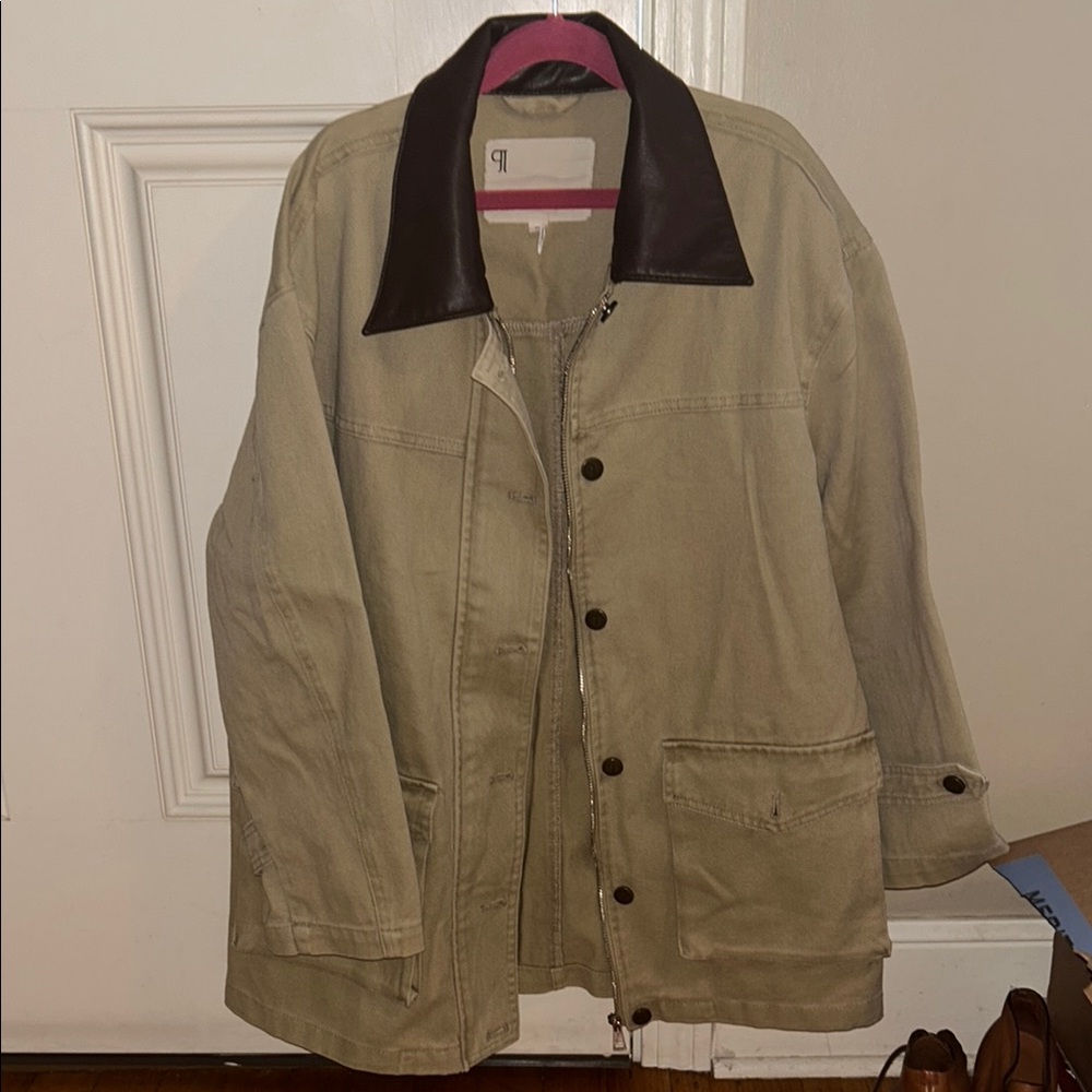 NWT Pilcro Faux Leather Collar Barn Jacket